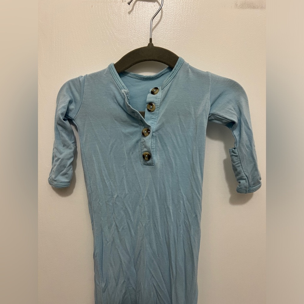 Lou Lou & Company Light Blue Knotted Gown (Newborn)
